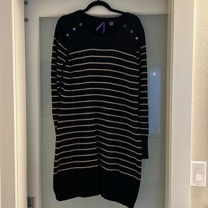 Seraphine Striped Maternity/Nursing Sweater Dress